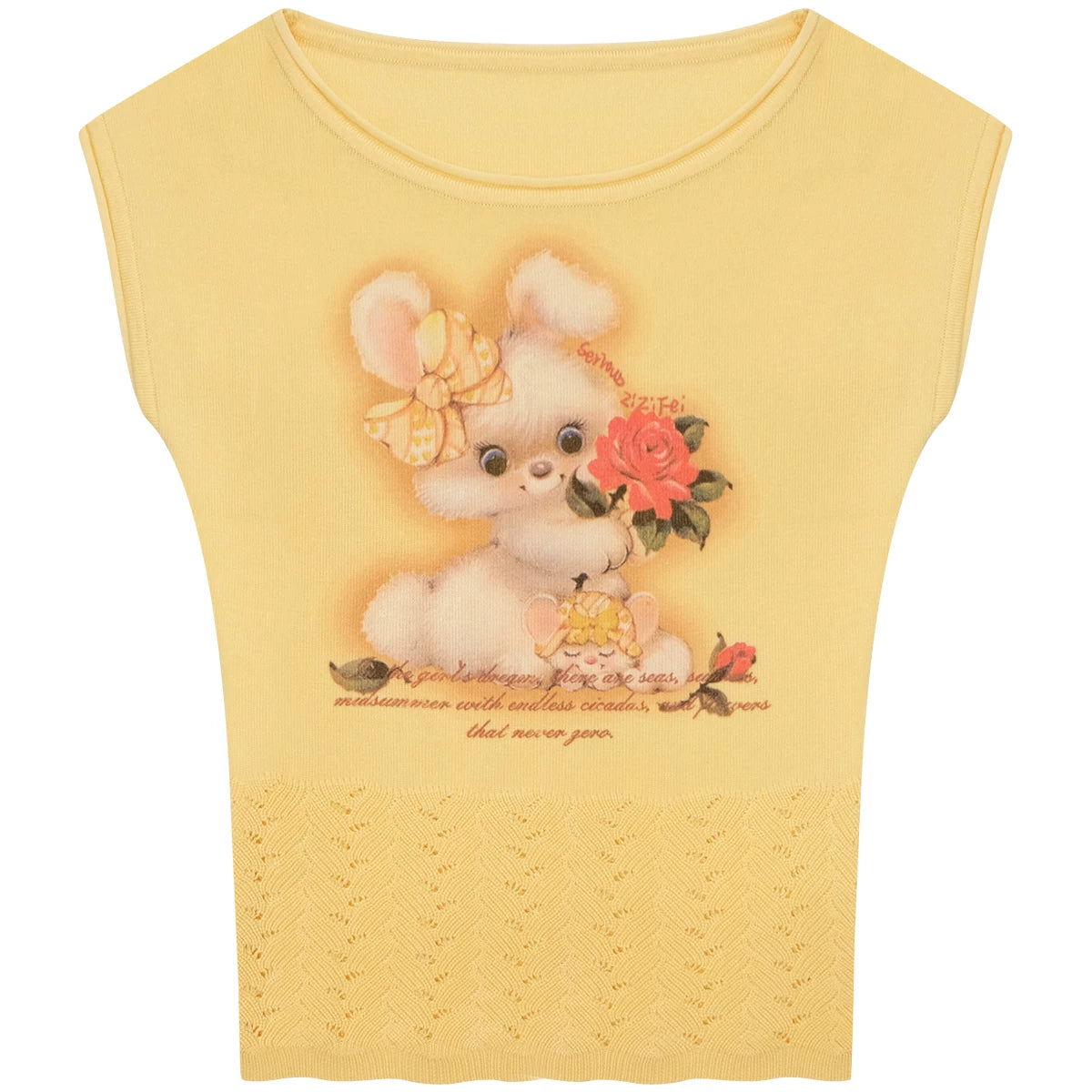 Sweet Rabbit Print Top