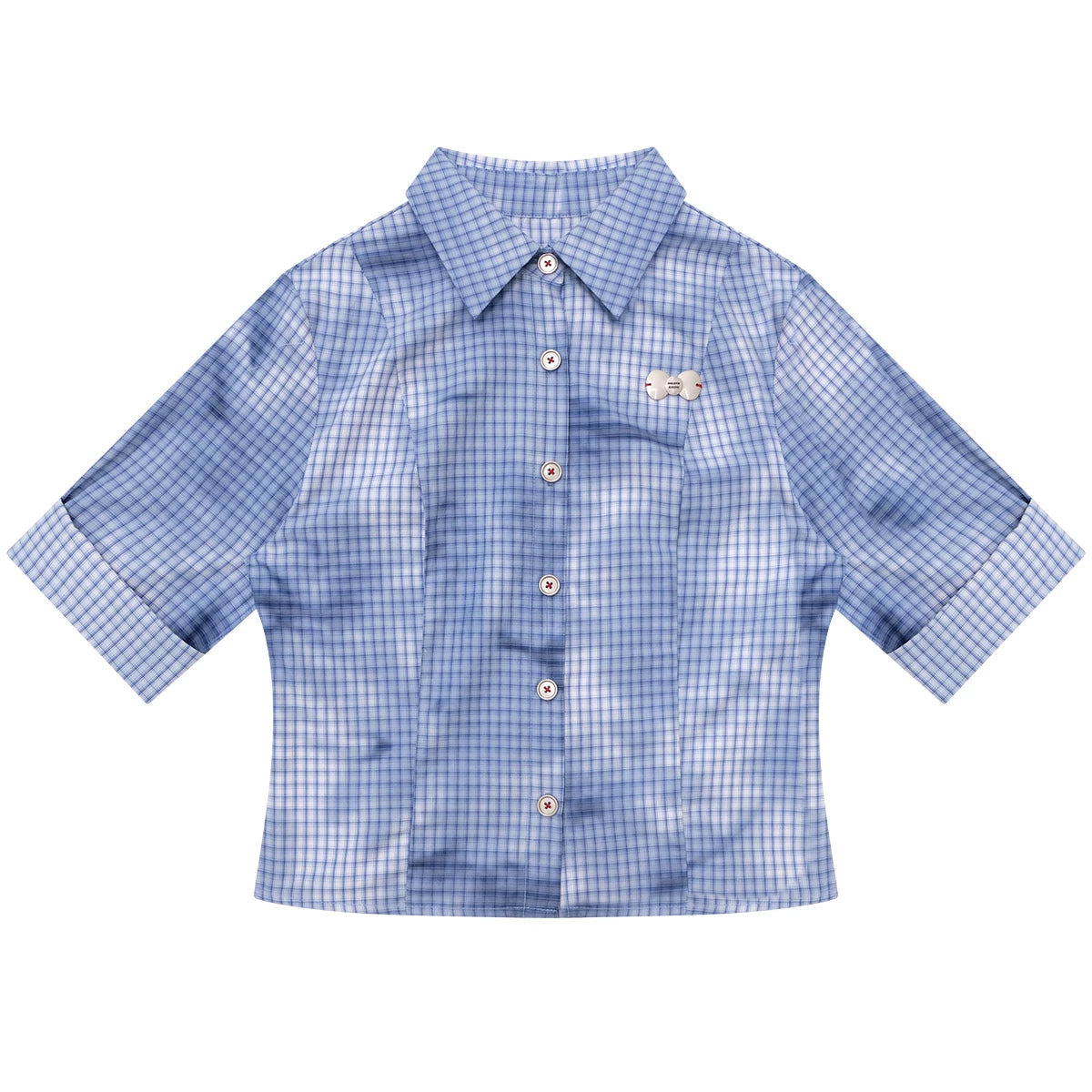 Plaid Ink Gradient Top