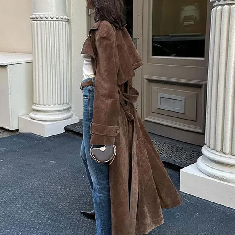 Suede Leather Coat