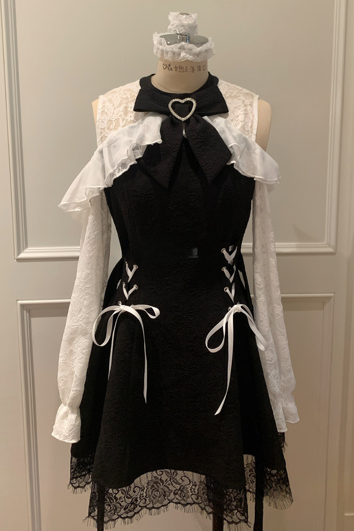 Lace-up Off-shoulder Dress