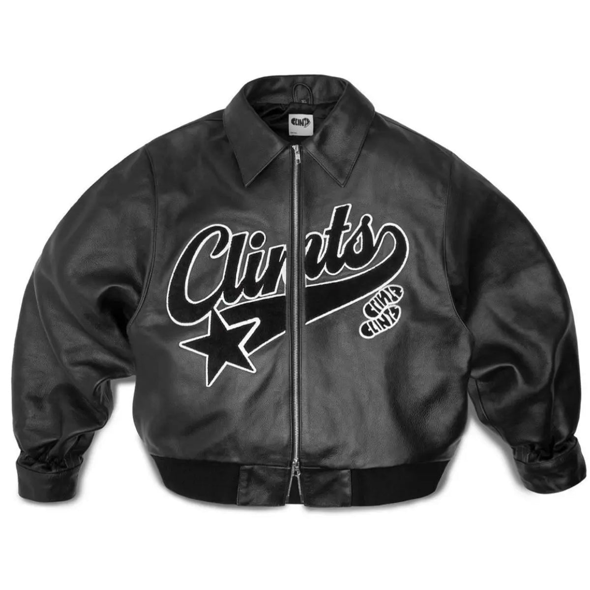 Leather Bomber Black