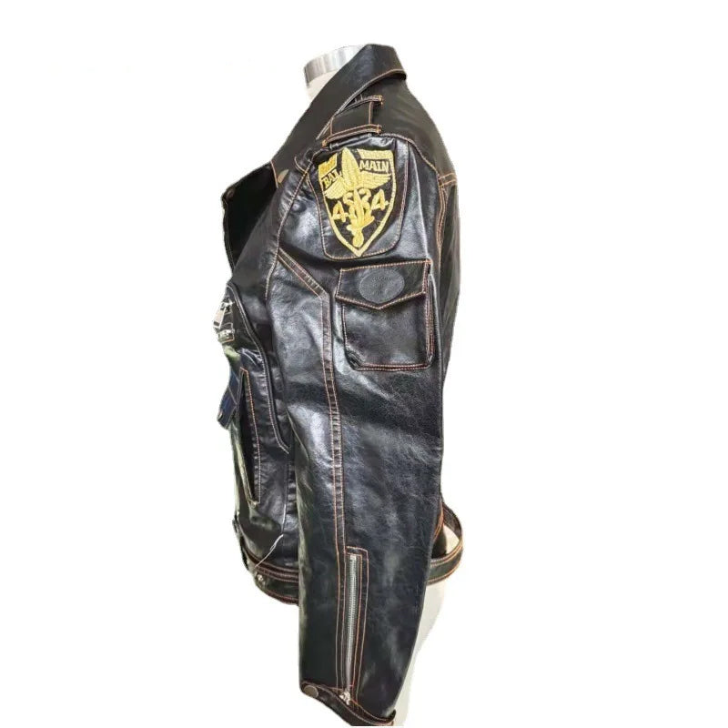Biker Leather Jacket Black