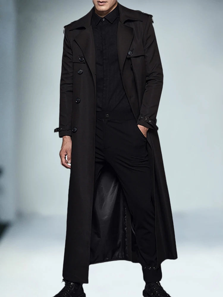 Extra Long Trench Coat Black