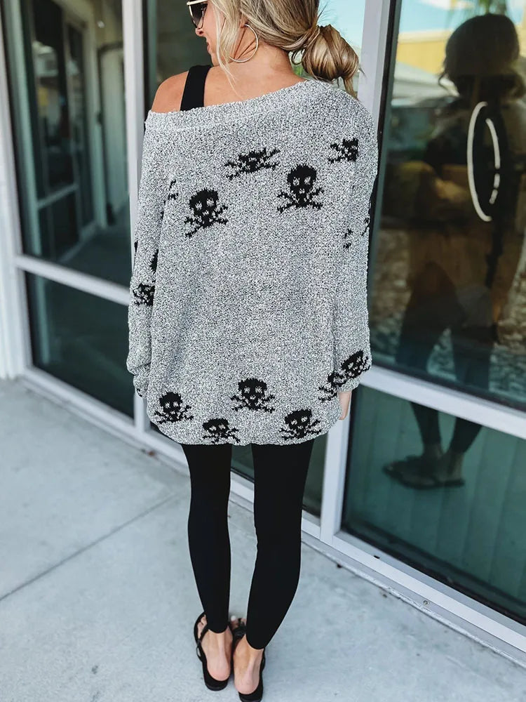 Skull Sweater Gray