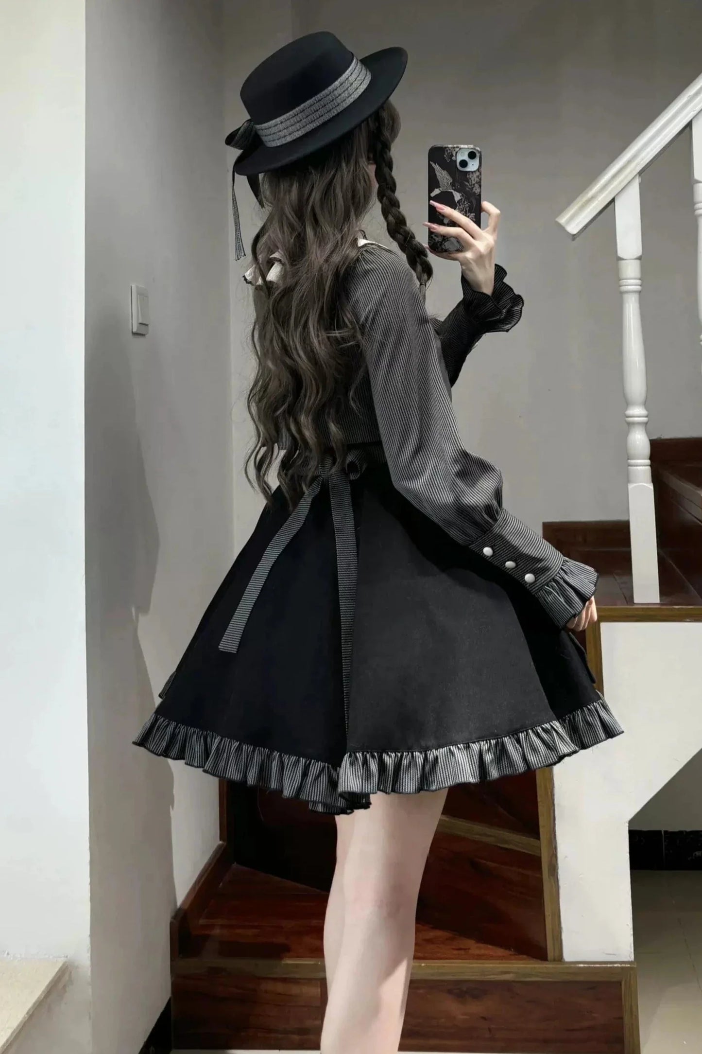 Black Plaid Lolita Dress
