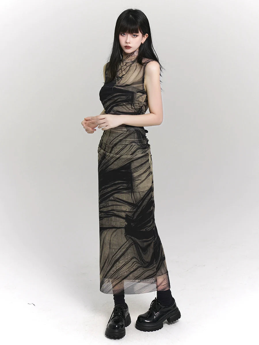 Ghost Girl Mode Summer Design Half Collar Dress