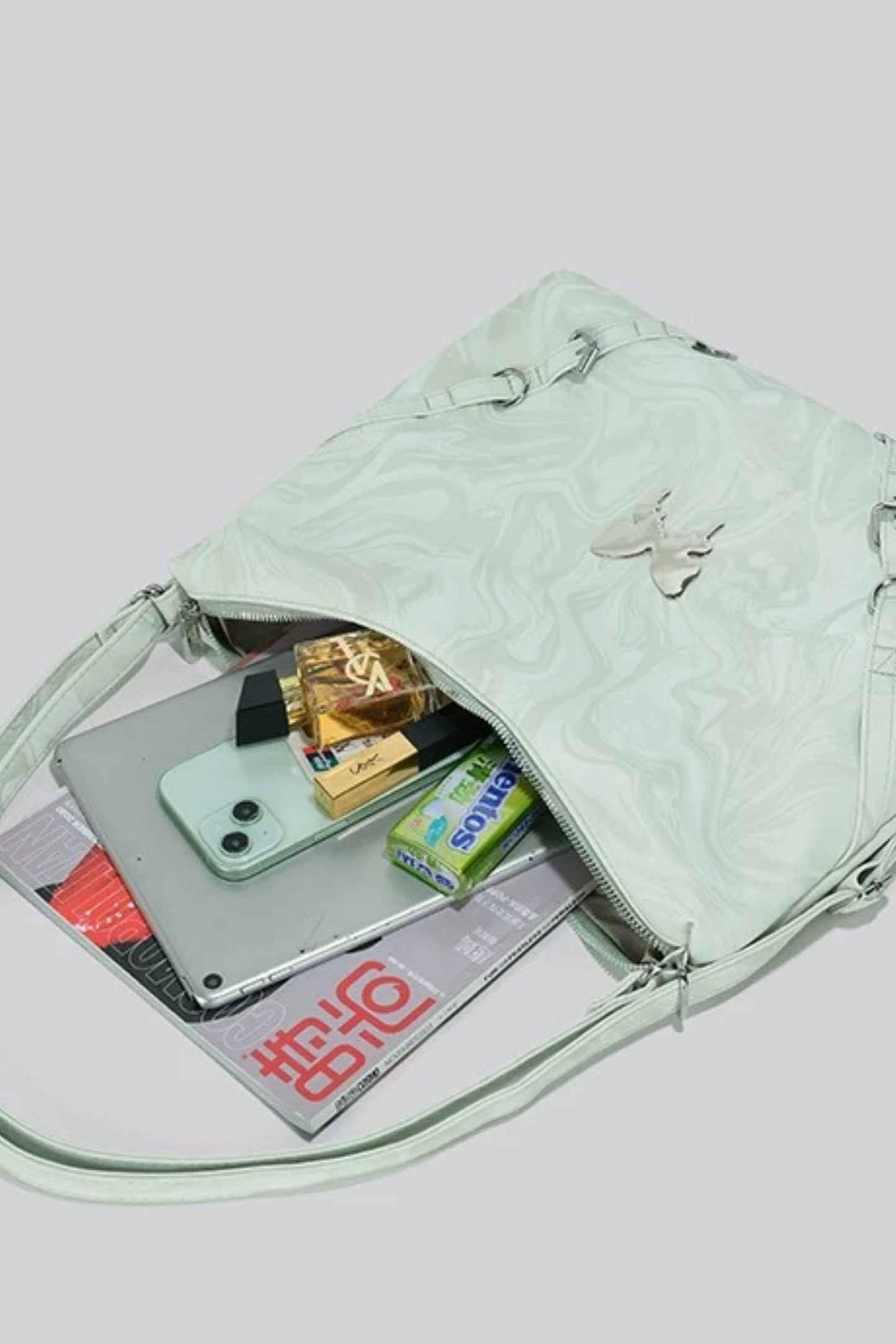 Silver Butterfly One Shoulder Bag