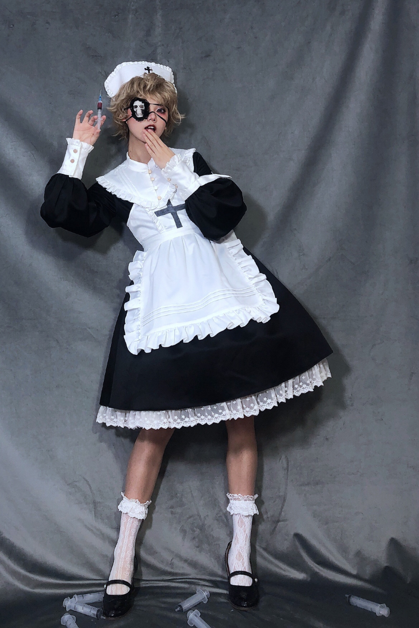 Lantern Angel Maid Lolita Dress + Apron + Detachable Collar