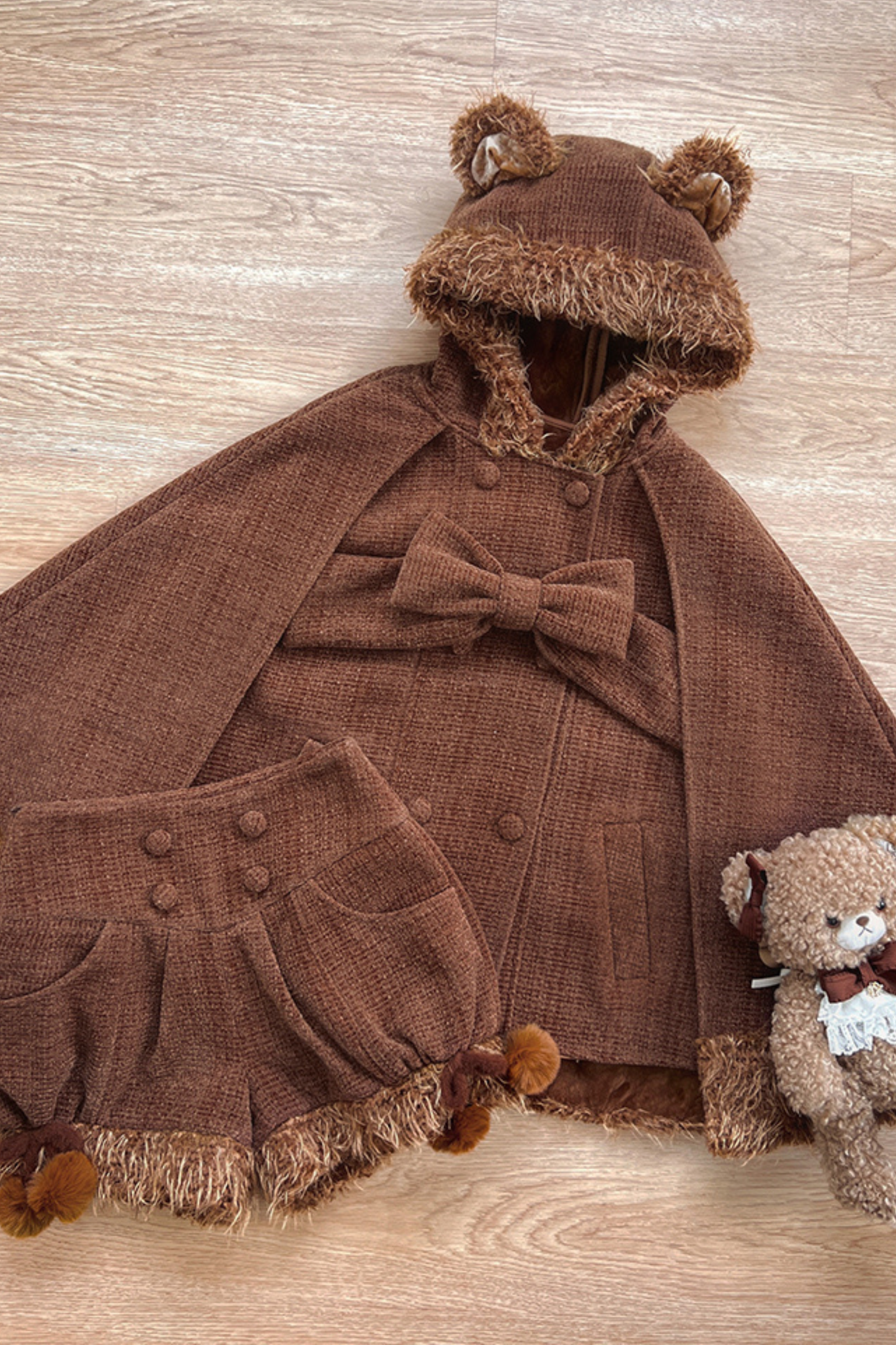 Animal Tweed Coat + Boa Shorts