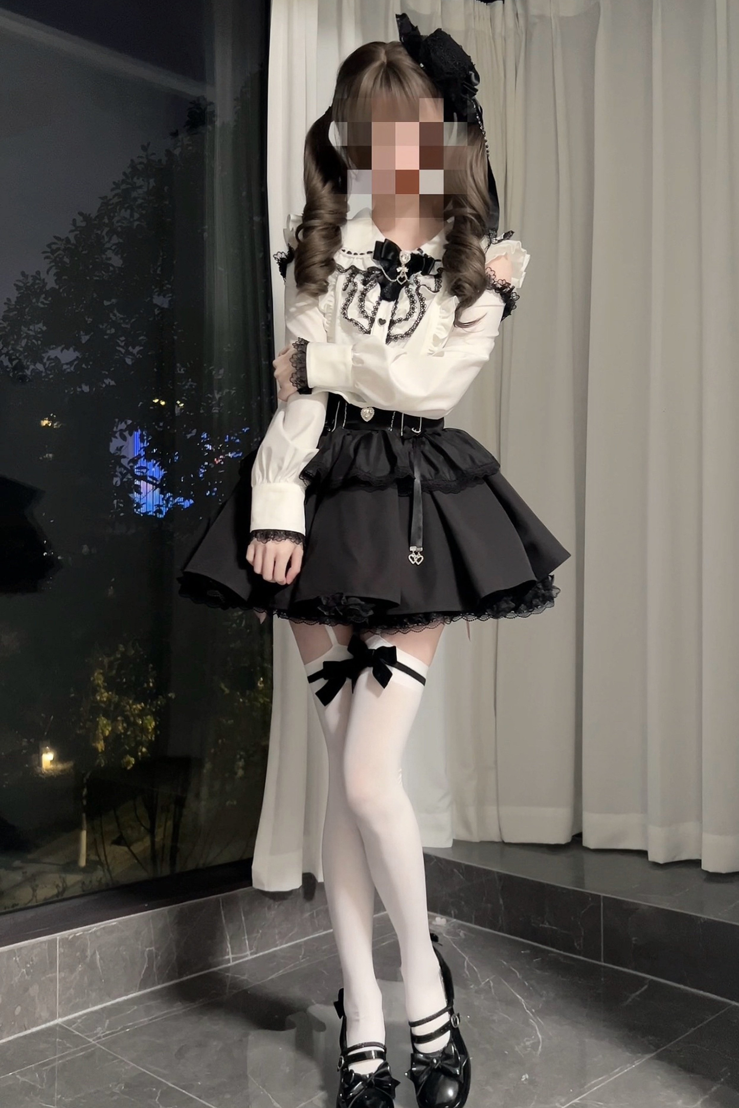Sweet Girly Long Sleeve Top + Tiered Skirt