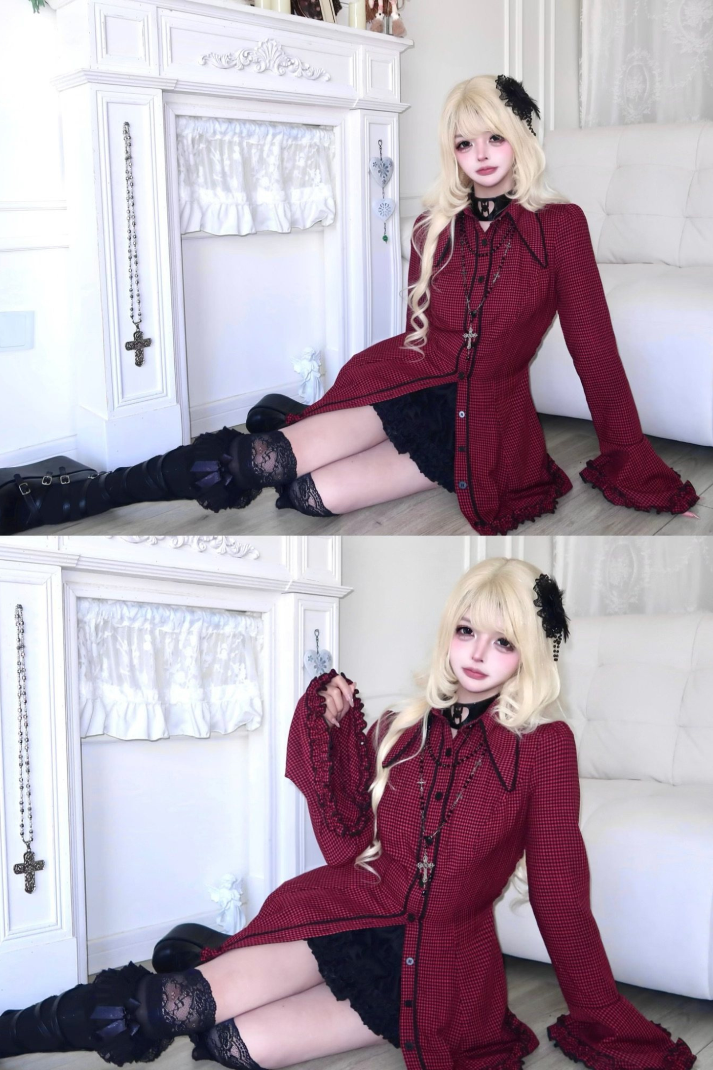 Gothic Little Plaid Pattern Dress