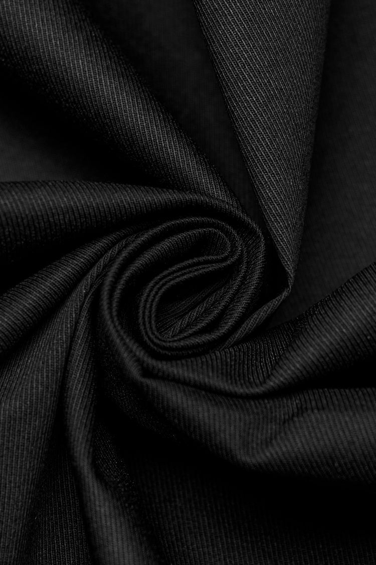 Black Lapel Collar Short Sleeves Mesh Stitching Punk Blouse