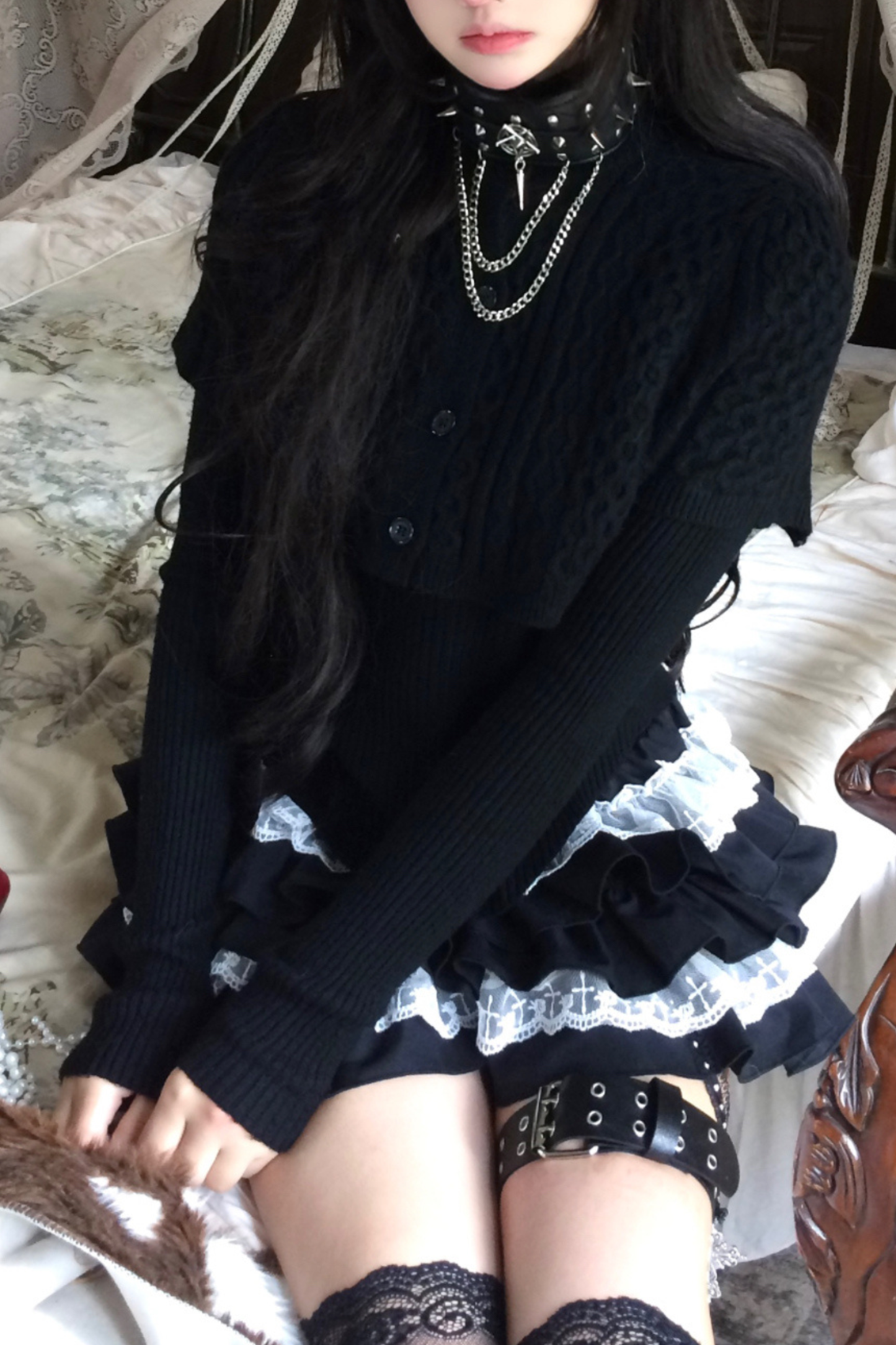 French Dark Tops + Tiered Skirt