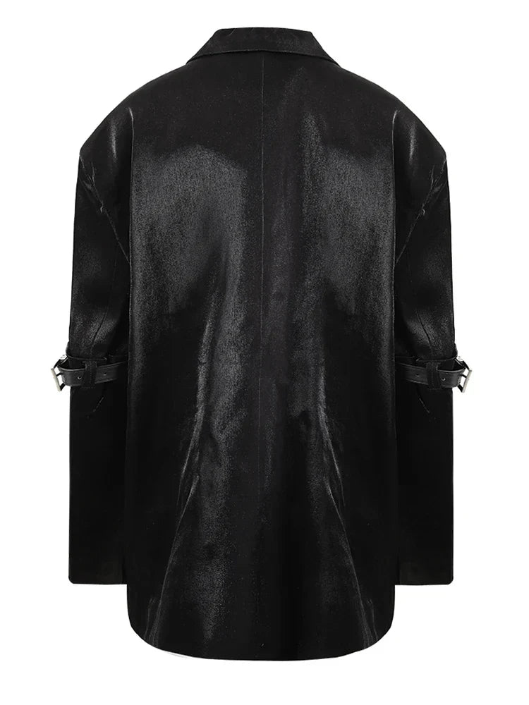 Leather Blazer Black