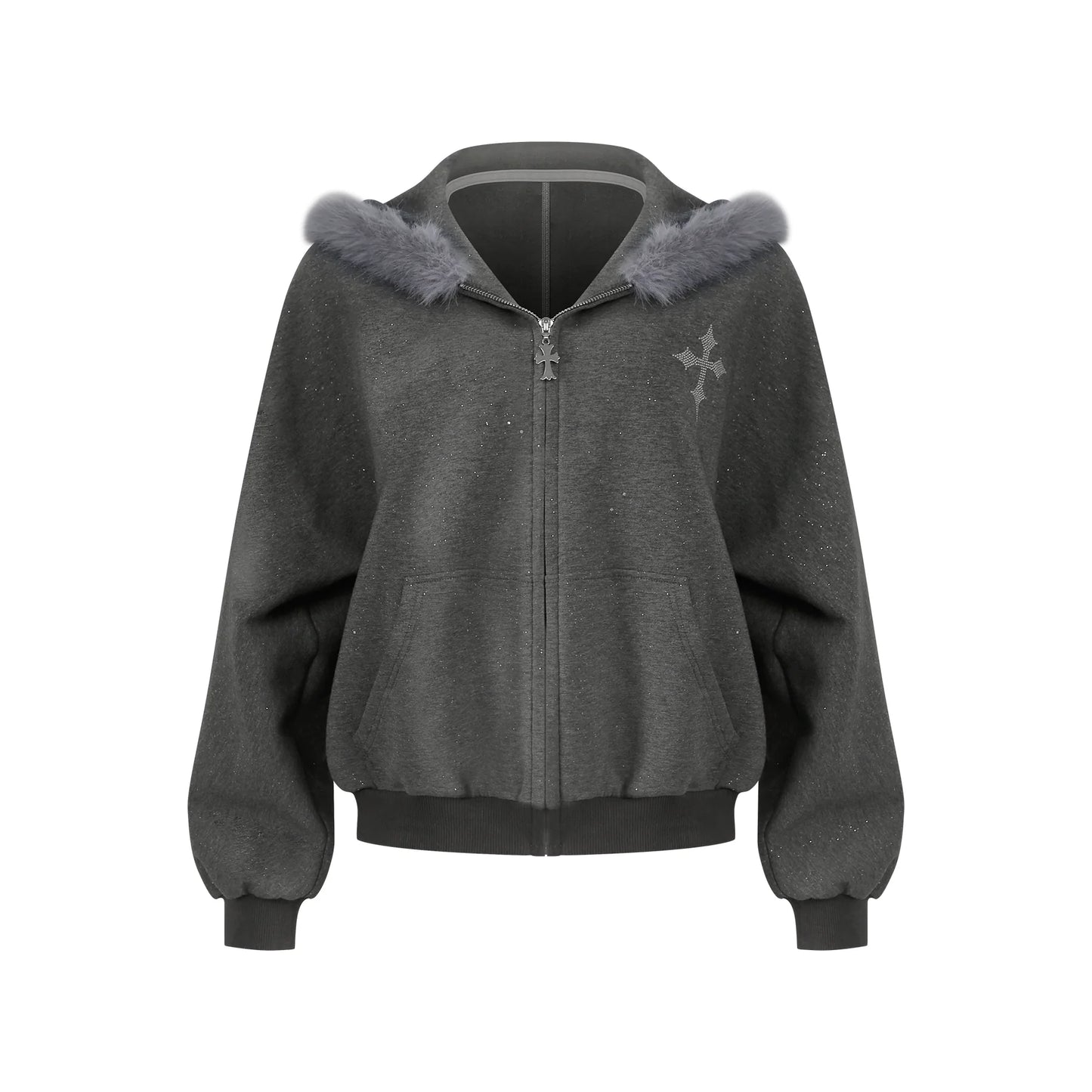 Cross Fur Hooded Jacket + Pants