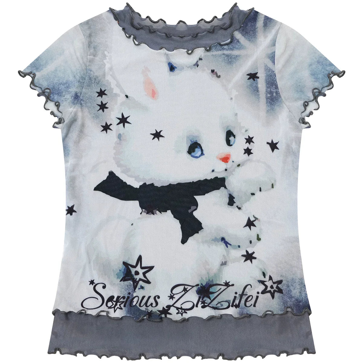Rabbit Dream Cat Print Top