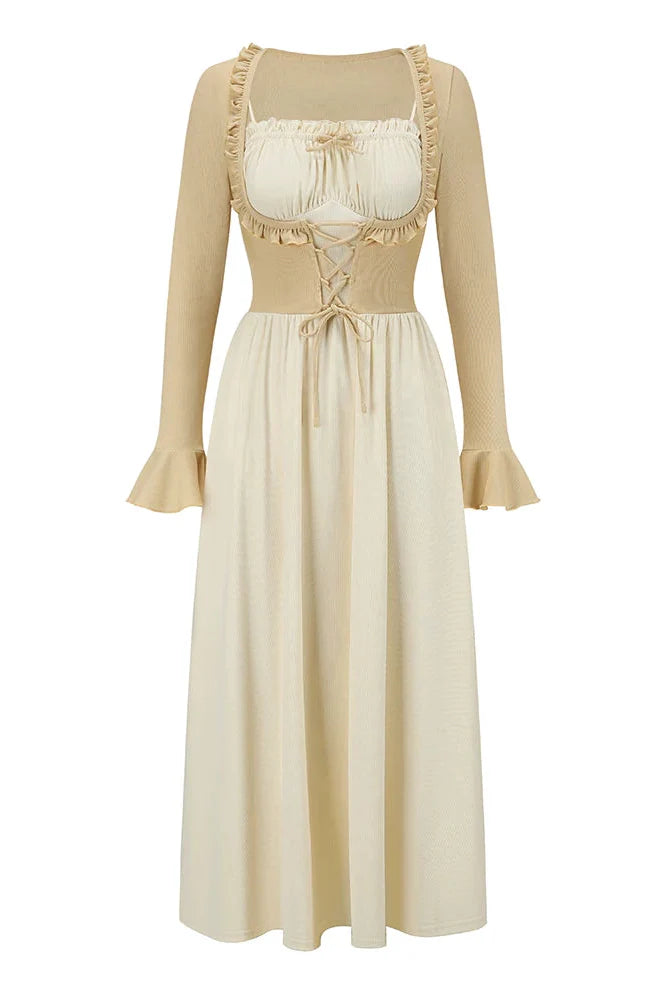 Lace Color Blocking Dress