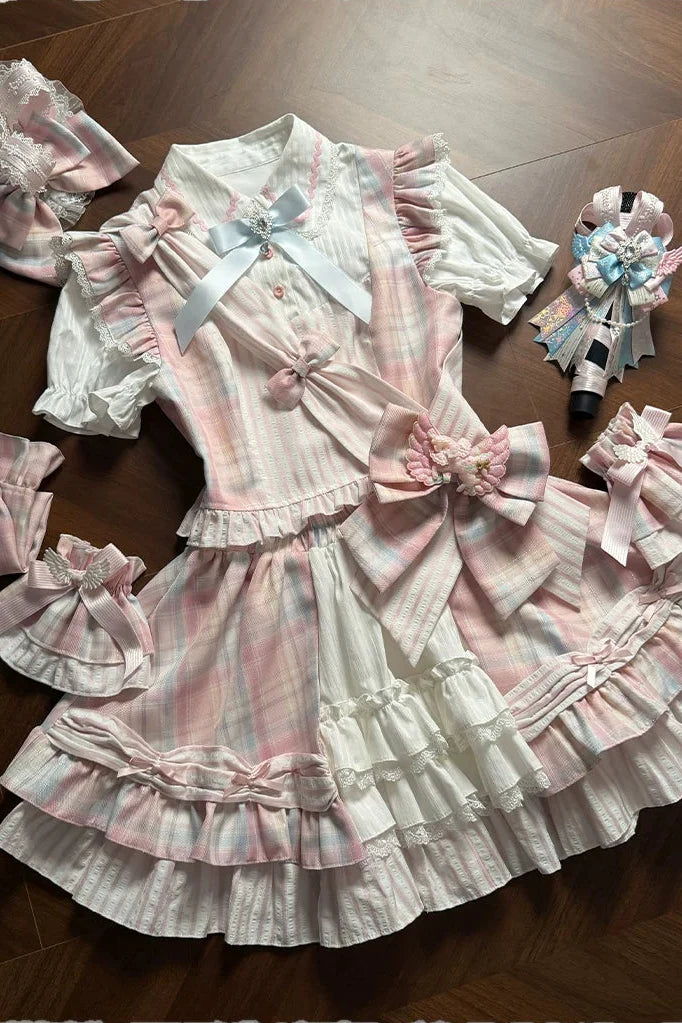 Sweet Idol Lolita Skirt + Top + Belt + Leg Covers