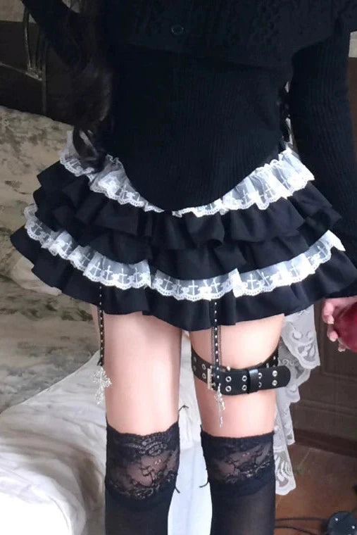 Ruffle Flutter Sleeve Top + Tiered Skirt
