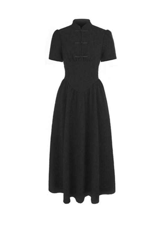 Chinese-style Long Jacquard Dress