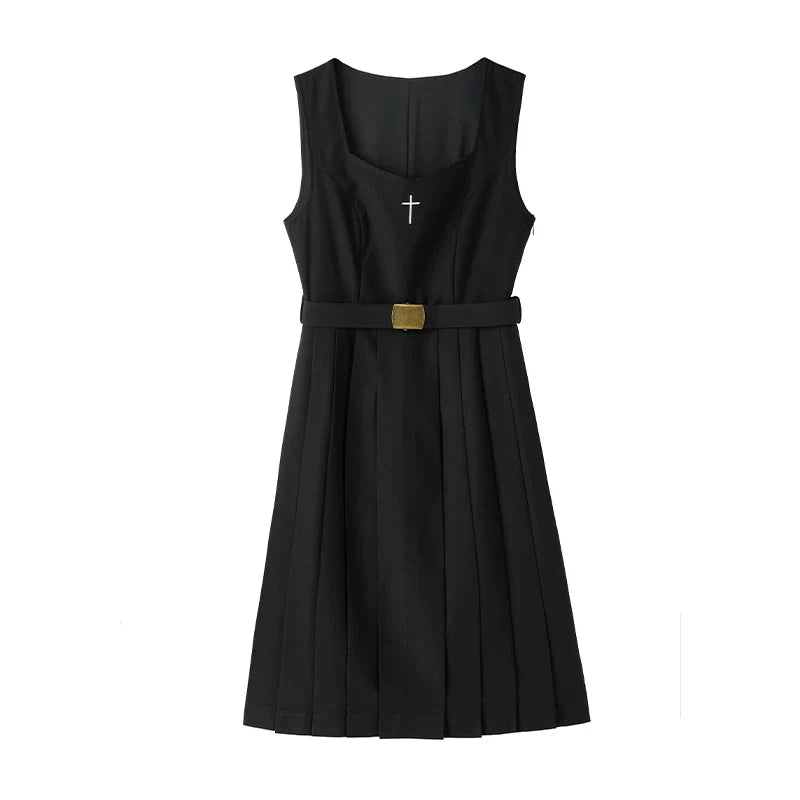 Gothic School Mantle + Top + Vest Dress