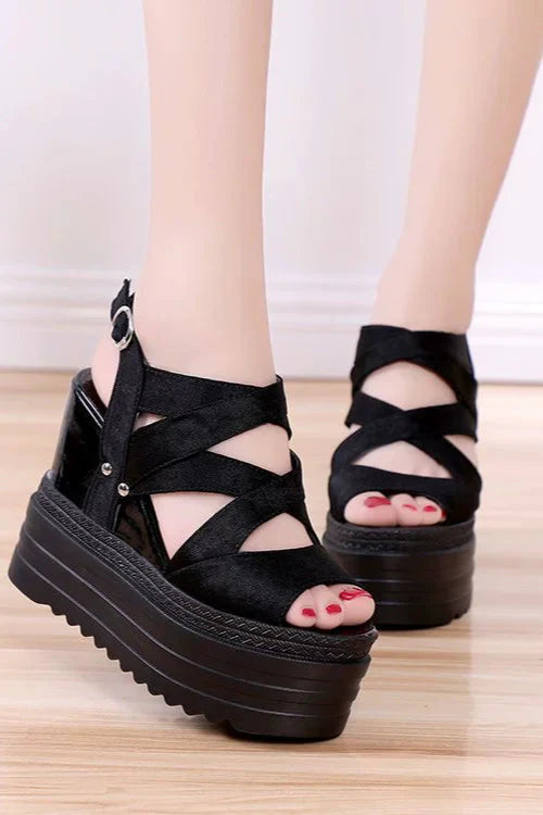 Platform Cut Out Design Shoes