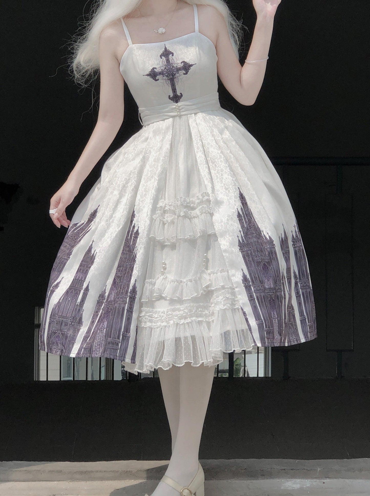 Gothic Suspender Skirt + Shawl