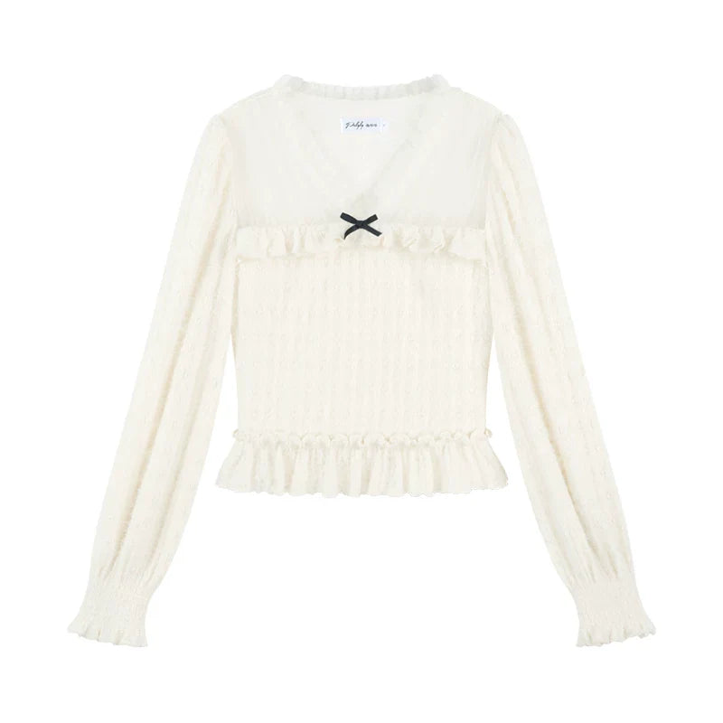 Unique Plush V-neck Blouse