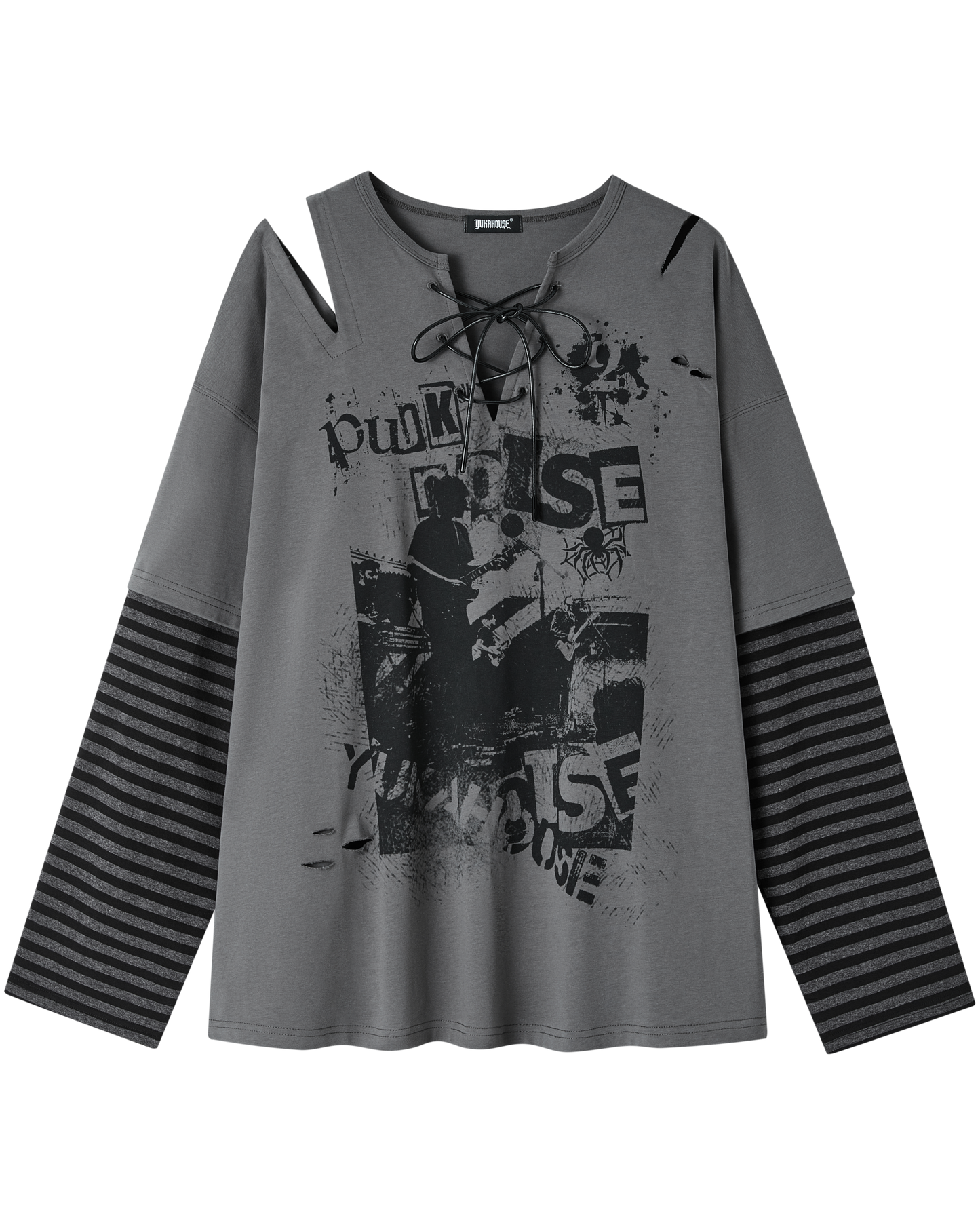 Retro Dark Border Loose Top