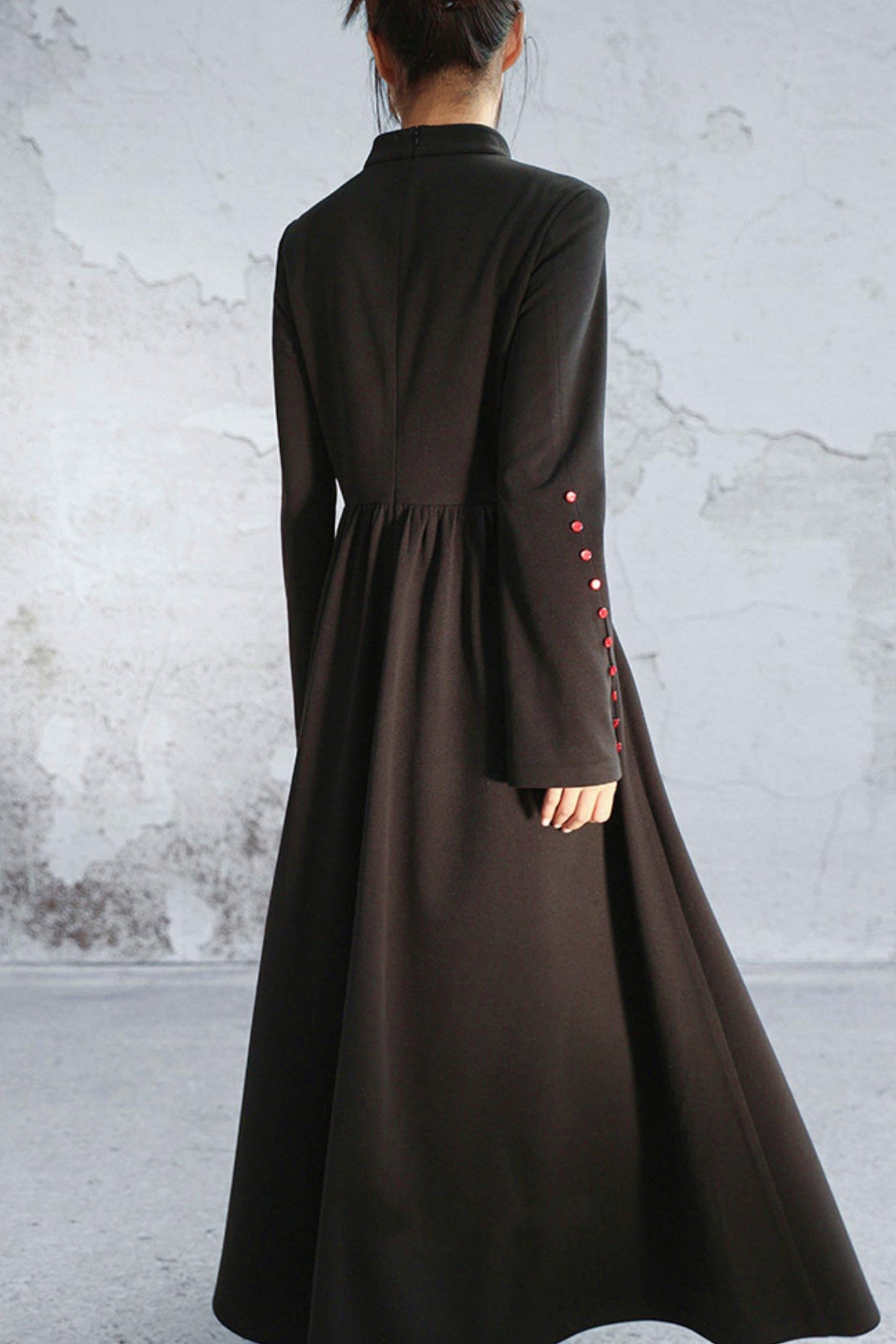 Stand Collar Flare Mode Dress