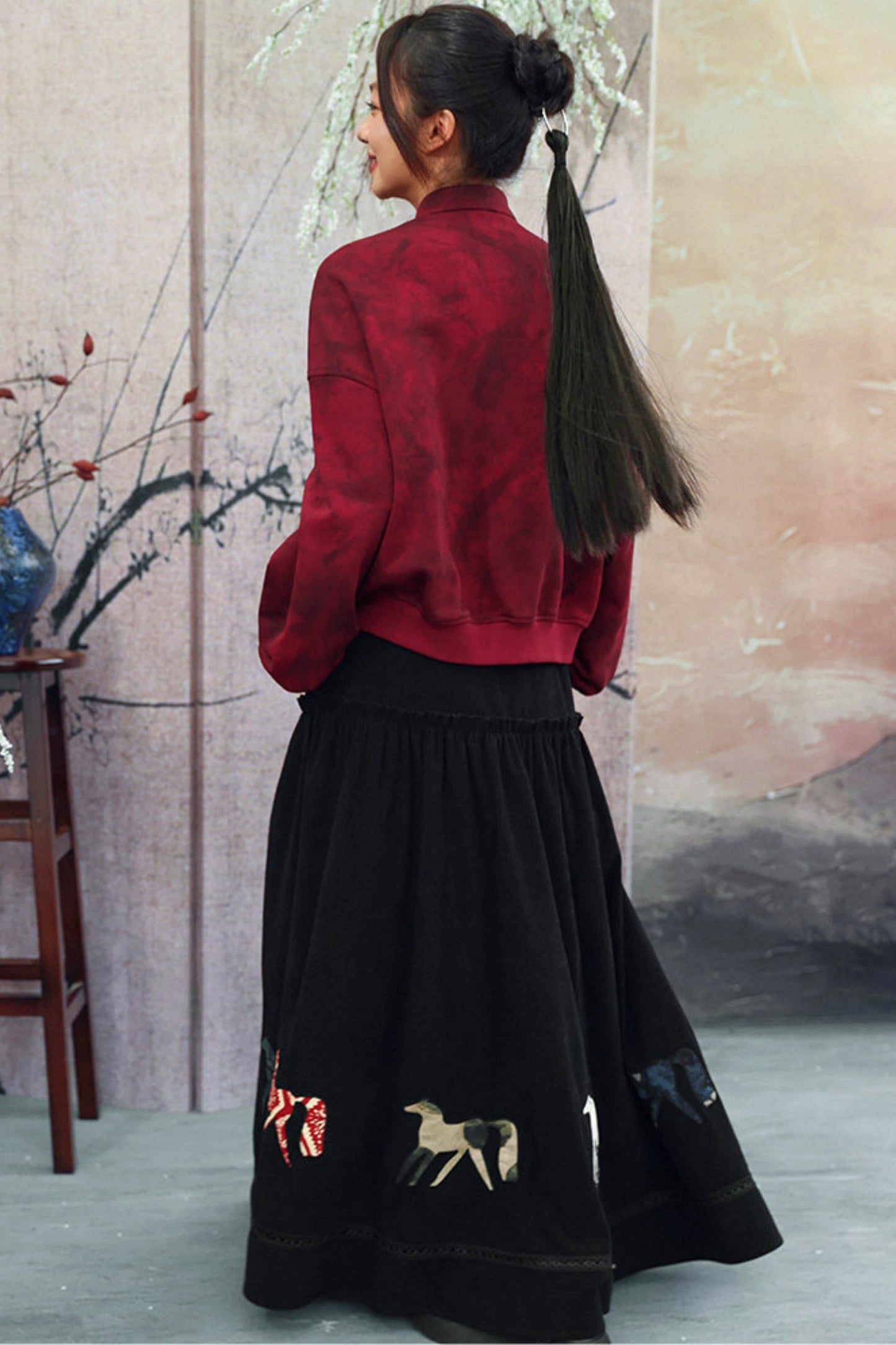 Gradient Stand Collar Shirt