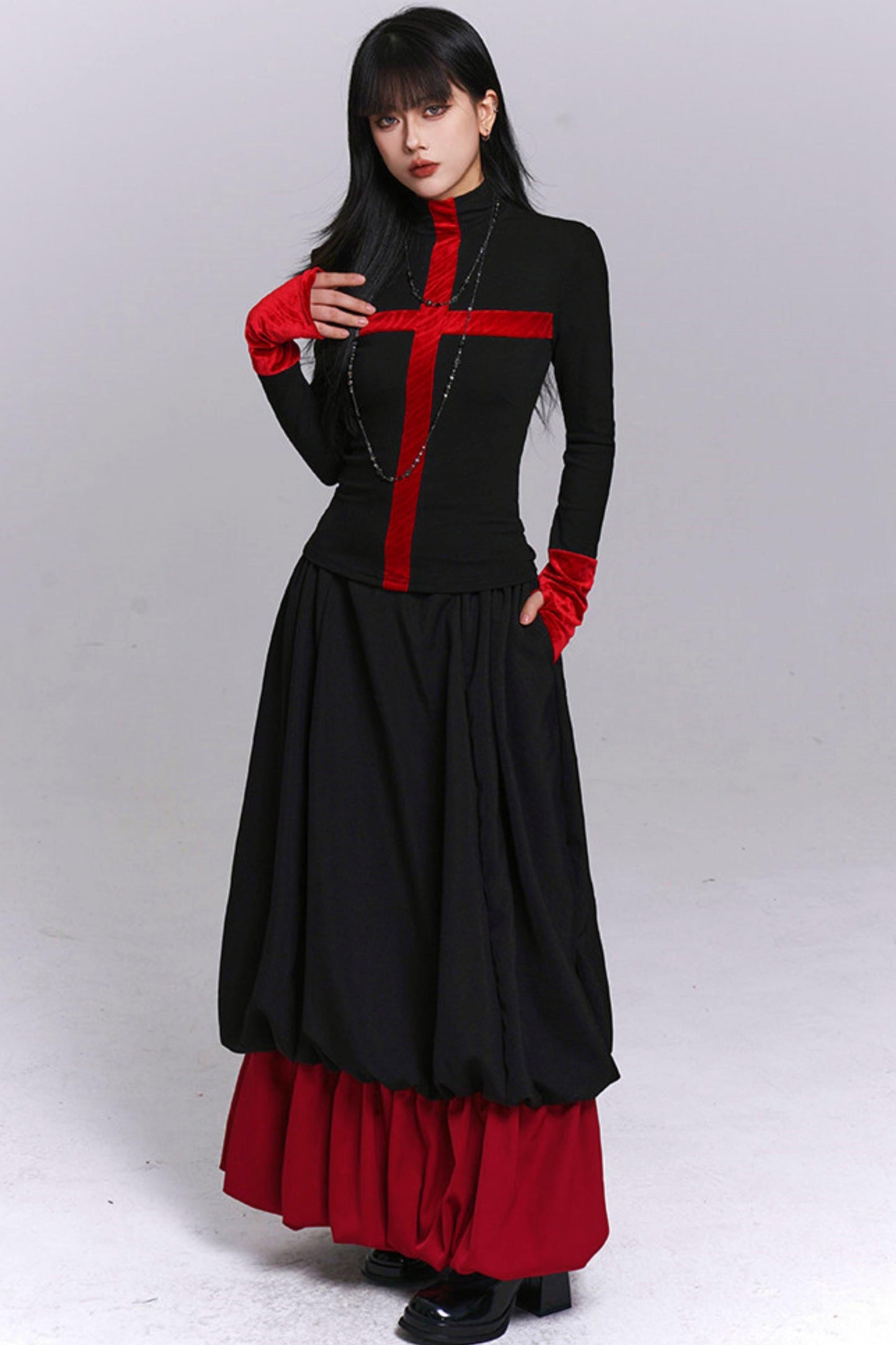 Ghost Girl Cross Turtleneck Top