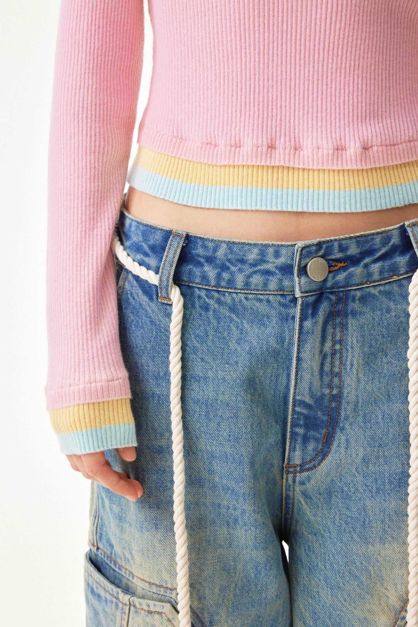 Sweet Color Block Slim Top
