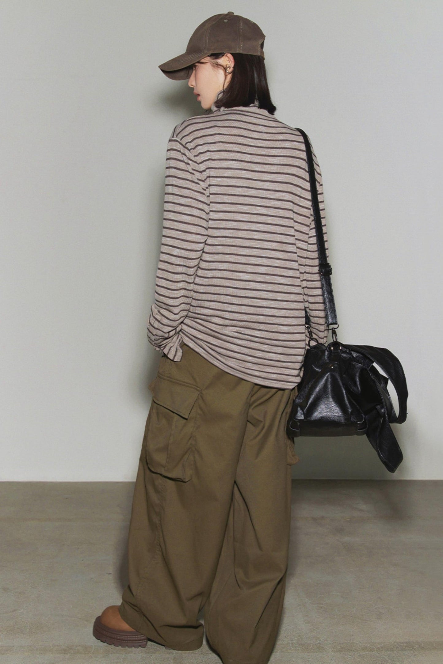 Striped High Neck Top