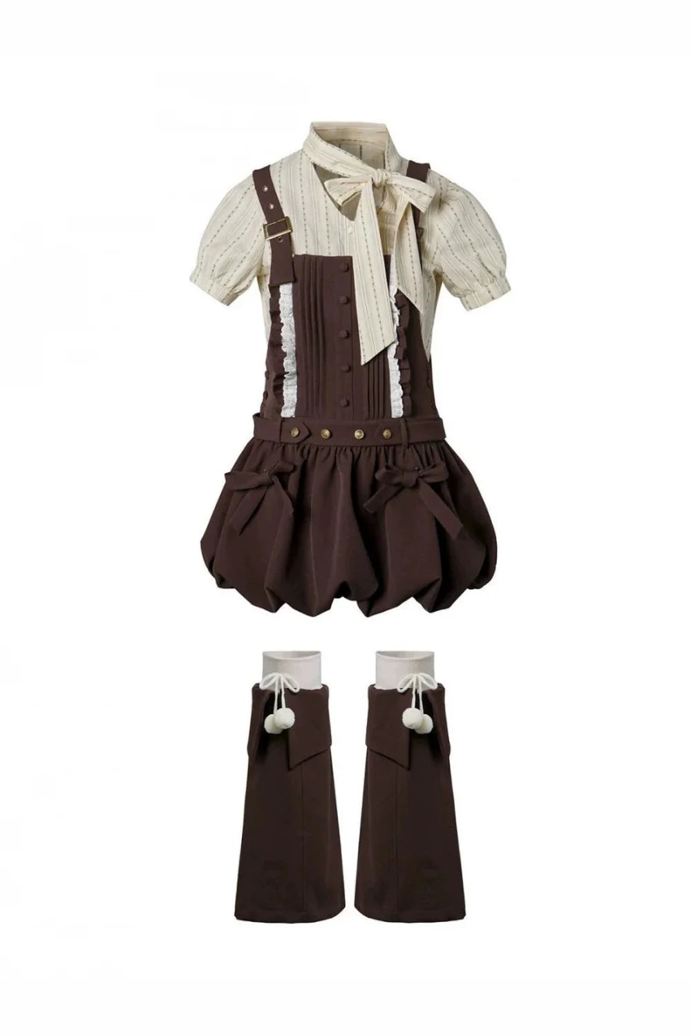 Midsummer Night Lace-up Blouse + Suspender Skirt + Leg Warmers