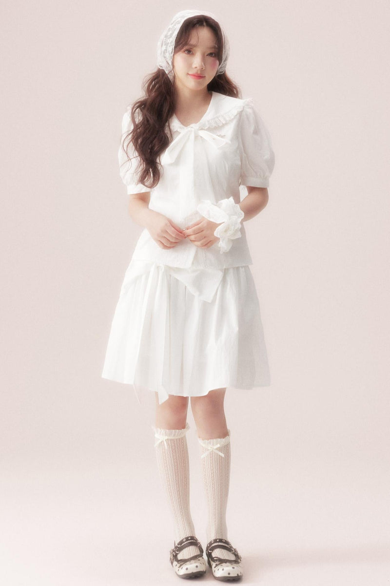 Sea Salt Bow Tie Shirt + Skirt