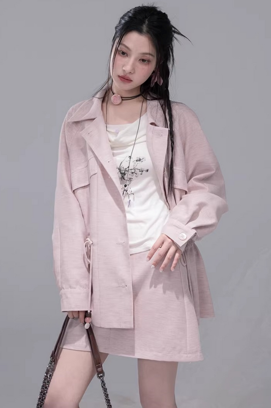 Powder Color Jacket + Skirt