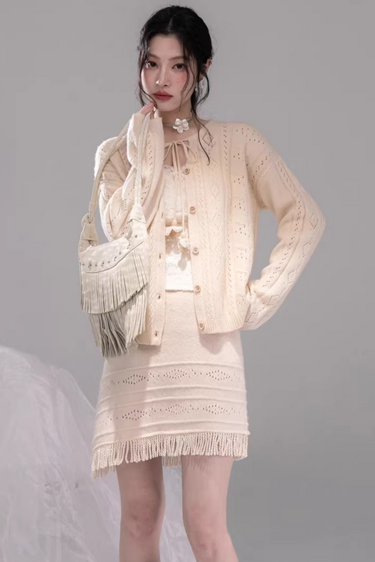 Crochet Cardigan + Skirt