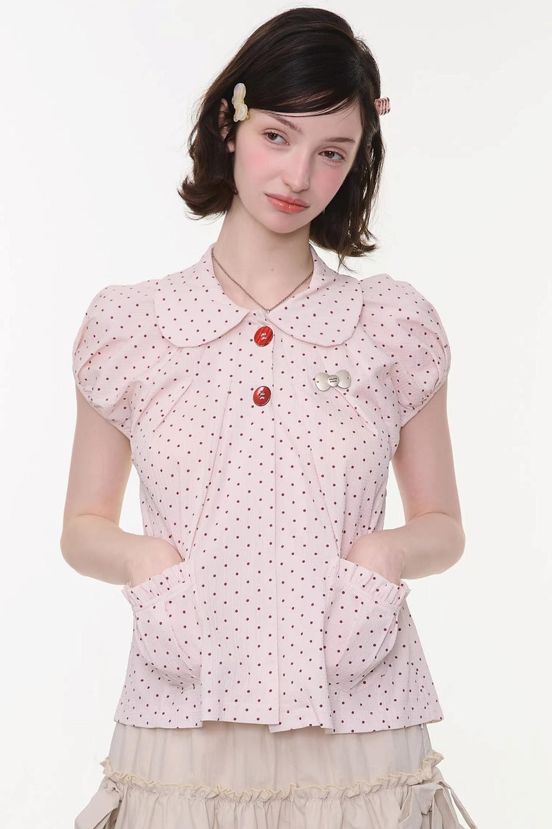 Sweet Starry Doll Collar Blouse