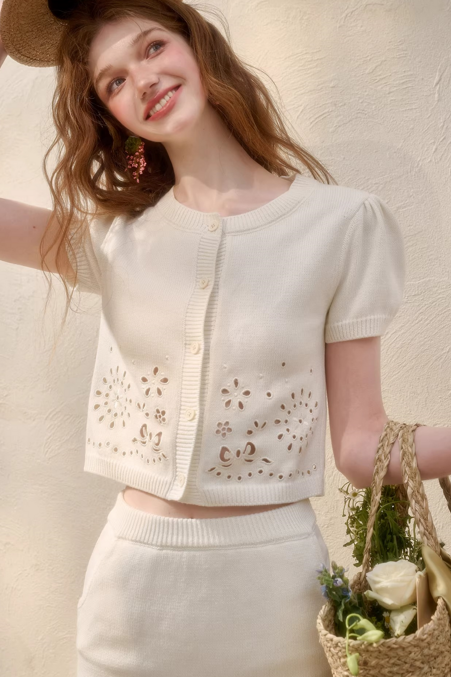 Puff Sleeve French Top + Skirt