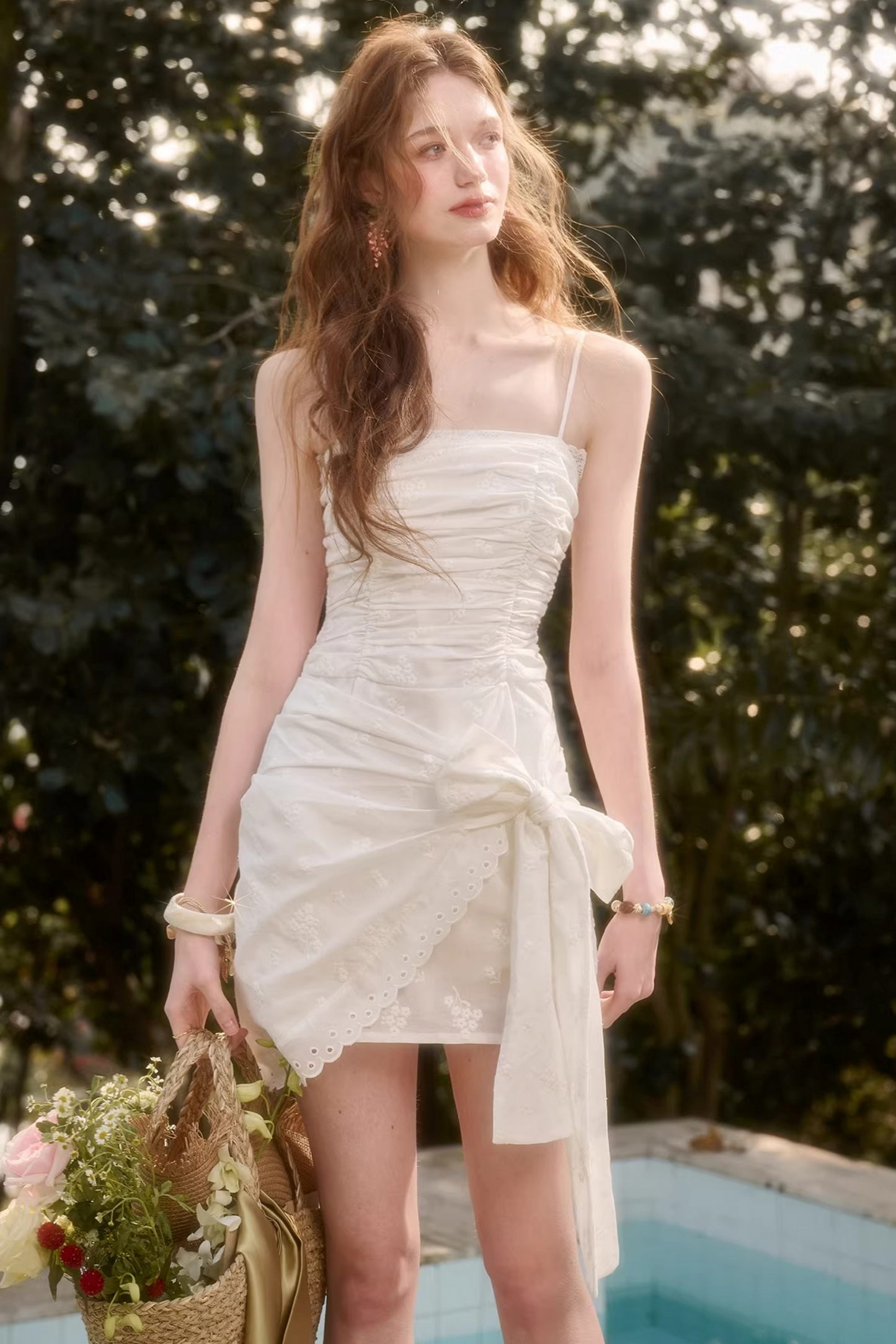 French Ribbon Fitted Camisole Dress