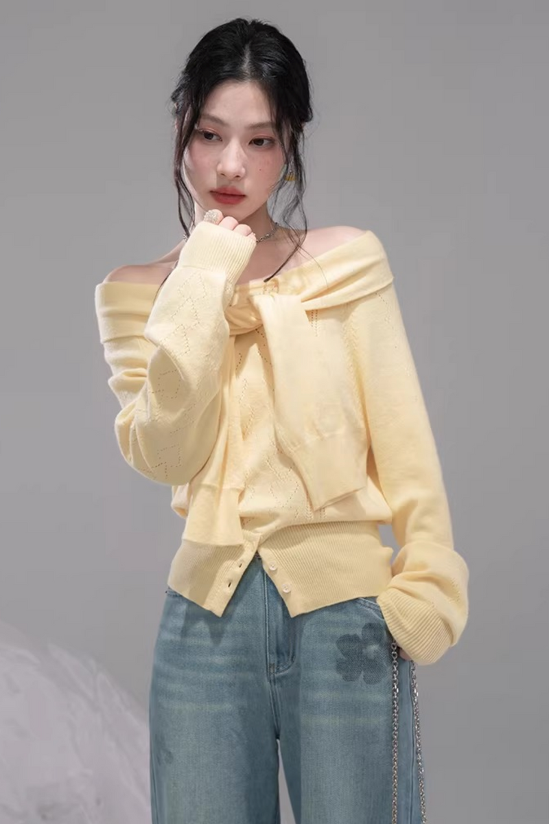Milky Yellow One-shoulder Top