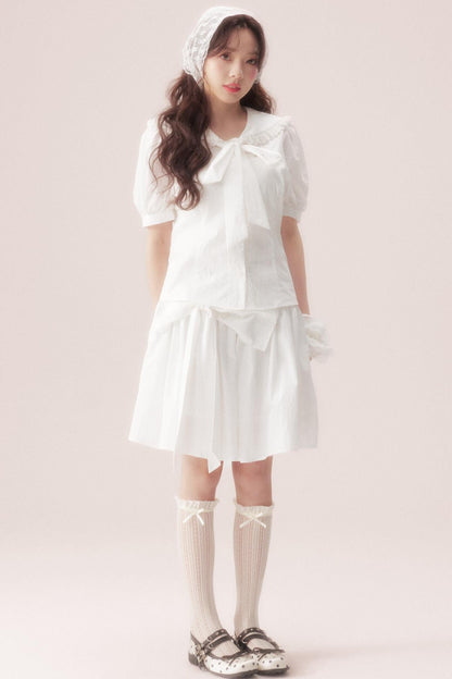 Sea Salt Bow Tie Shirt + Skirt