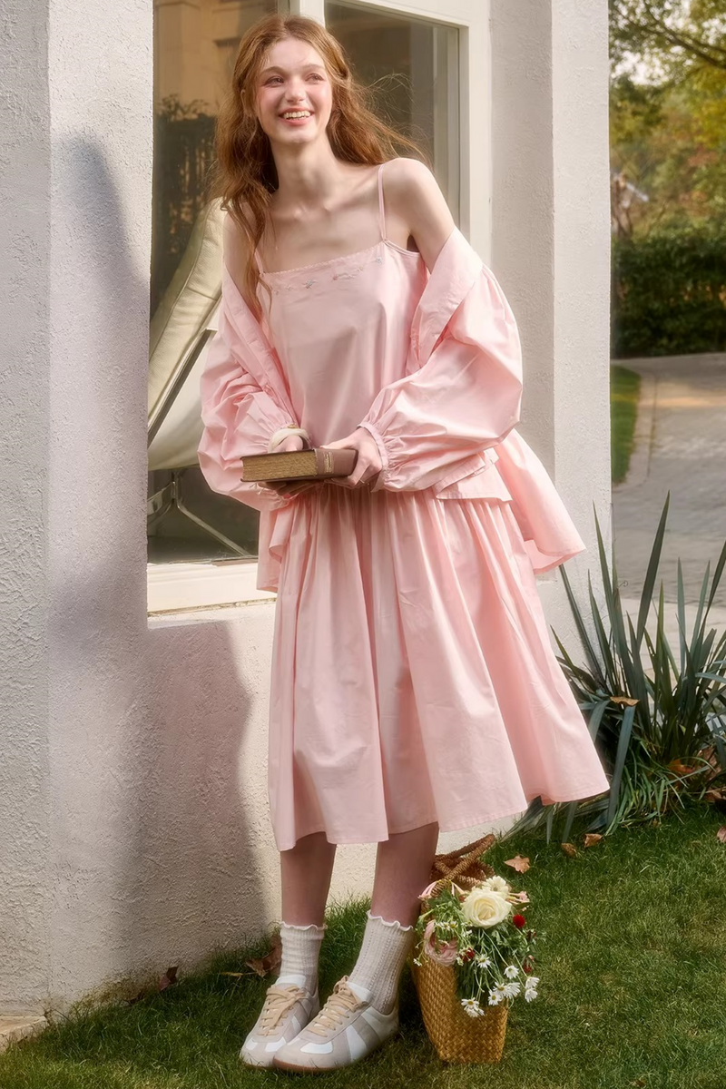 Baby Pink Sweet Dress + Shirt