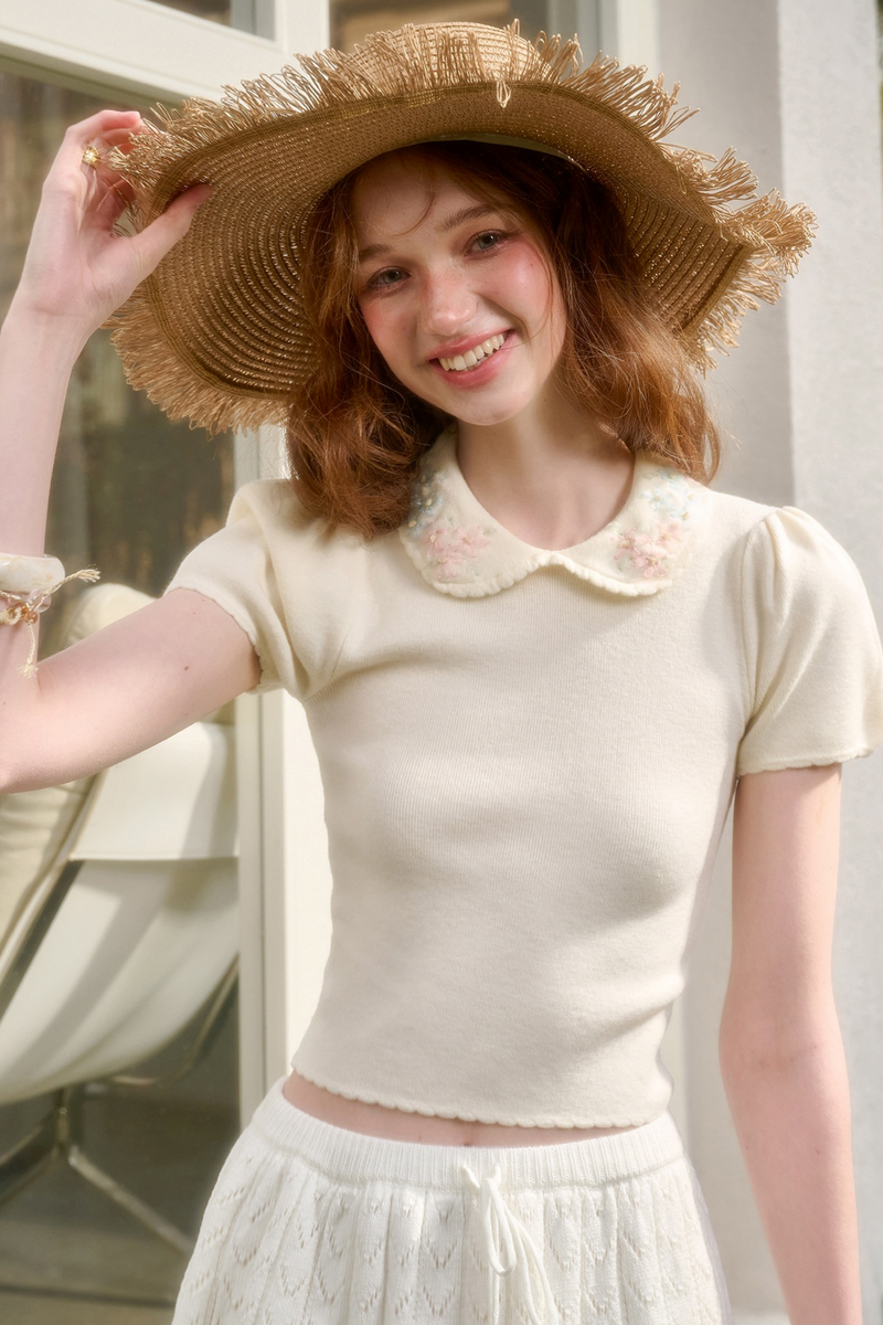Frozen Flowers Fitted Top