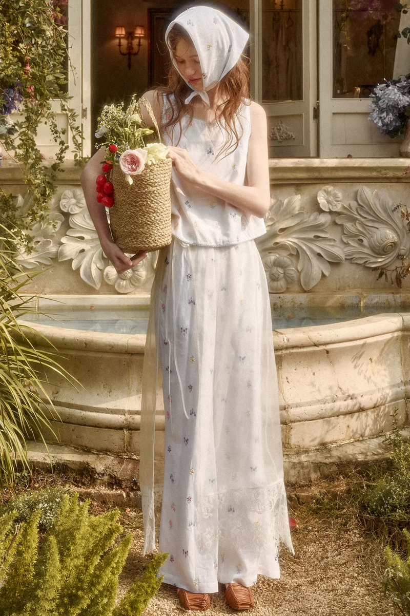 Retro Dress + Top + Pants + Curtain + Scarf