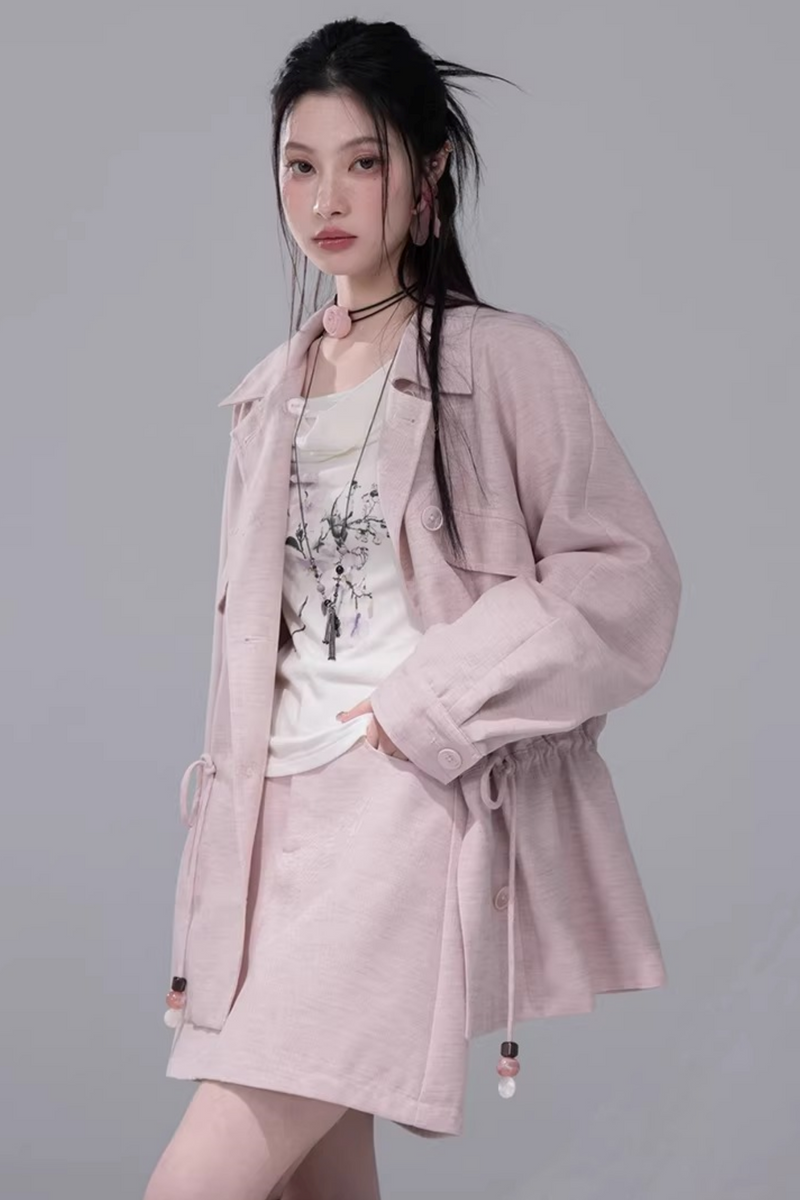 Powder Color Jacket + Skirt