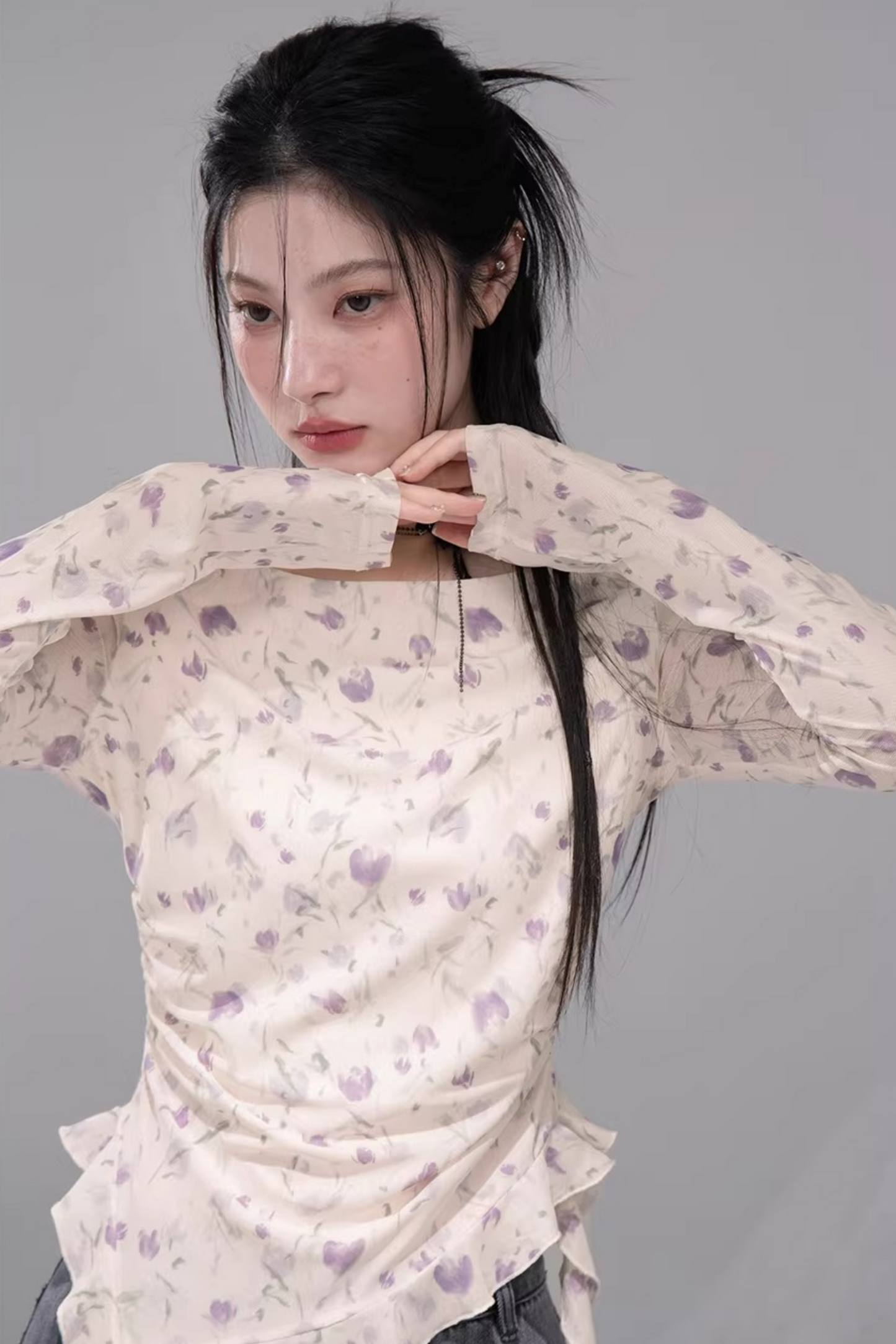 Sheer Asymmetrical Top