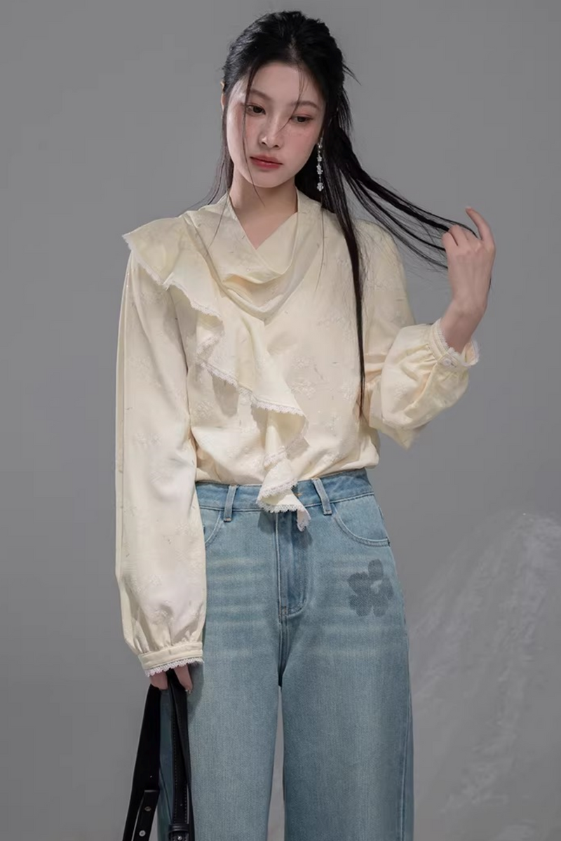 Lemon Yellow Ruffle Blouse