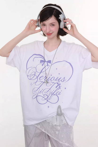 Star Falling V-neck Top